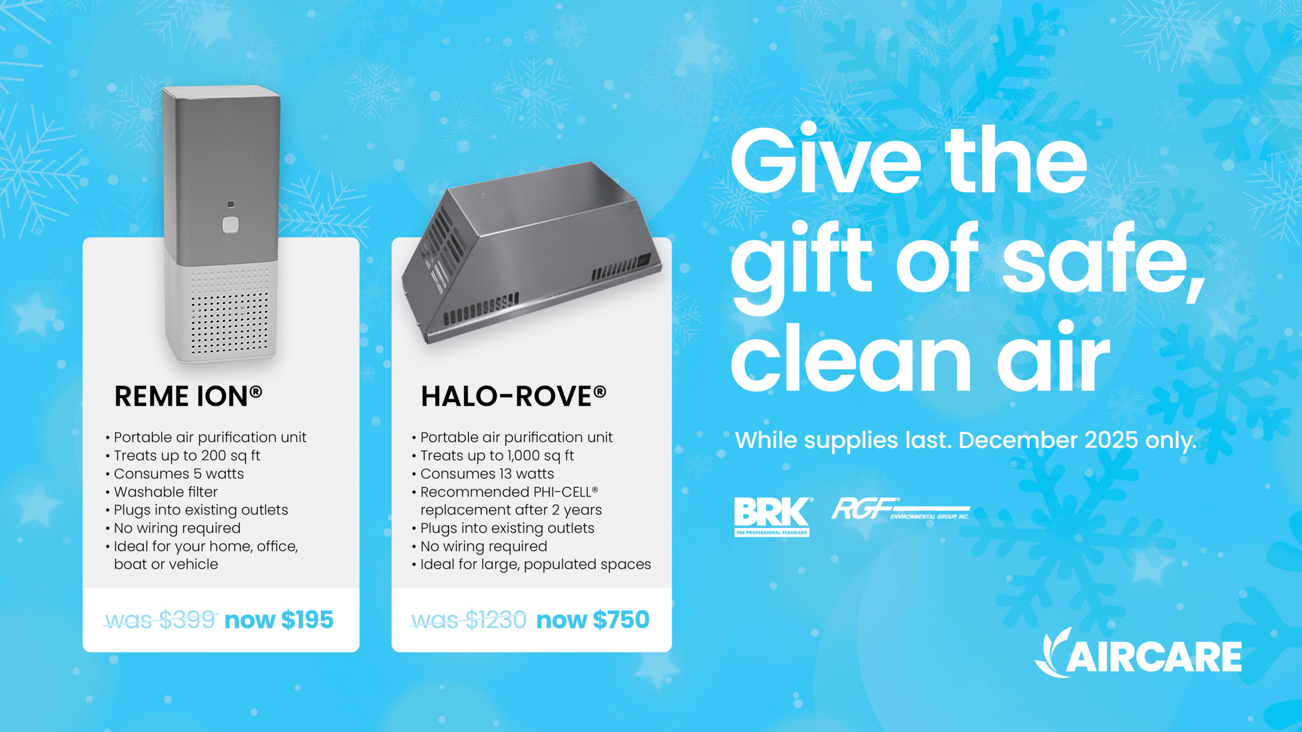 AIRCARE Announces Christmas Sale!